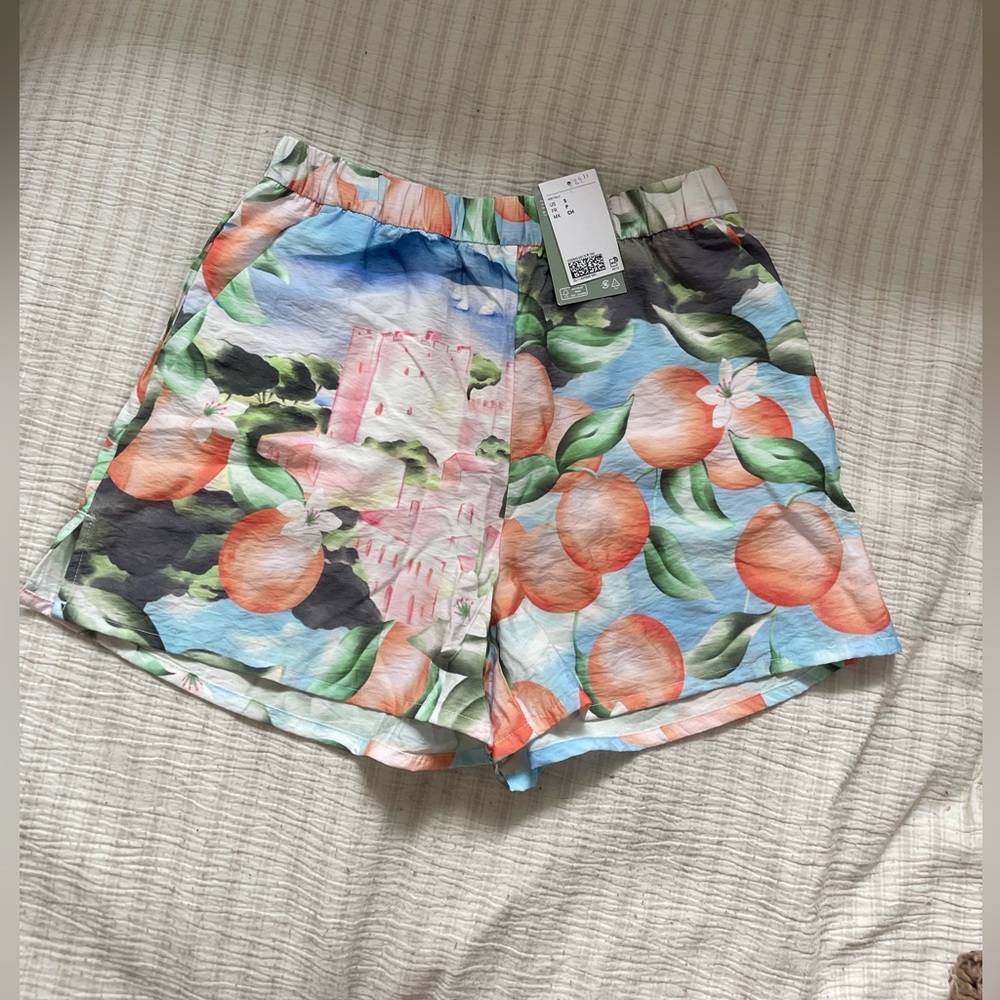Colorful Fruit Print Shorts